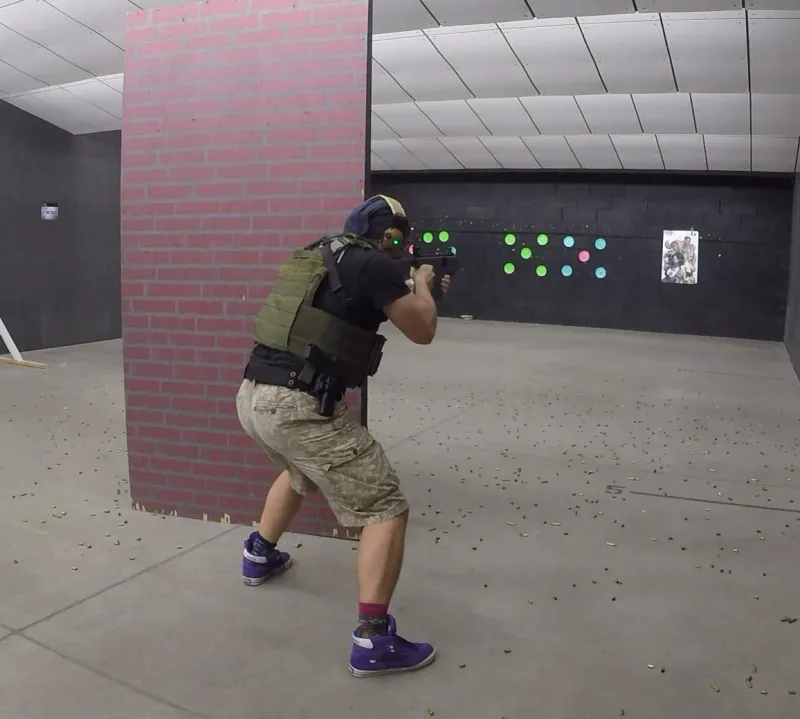 Josh running a drill at an indoor range